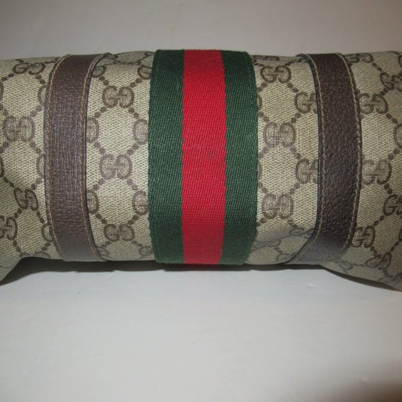 Gucci Beige and Brown Shoulder Bag with Red and Green Stripe - Picture 8 of 11